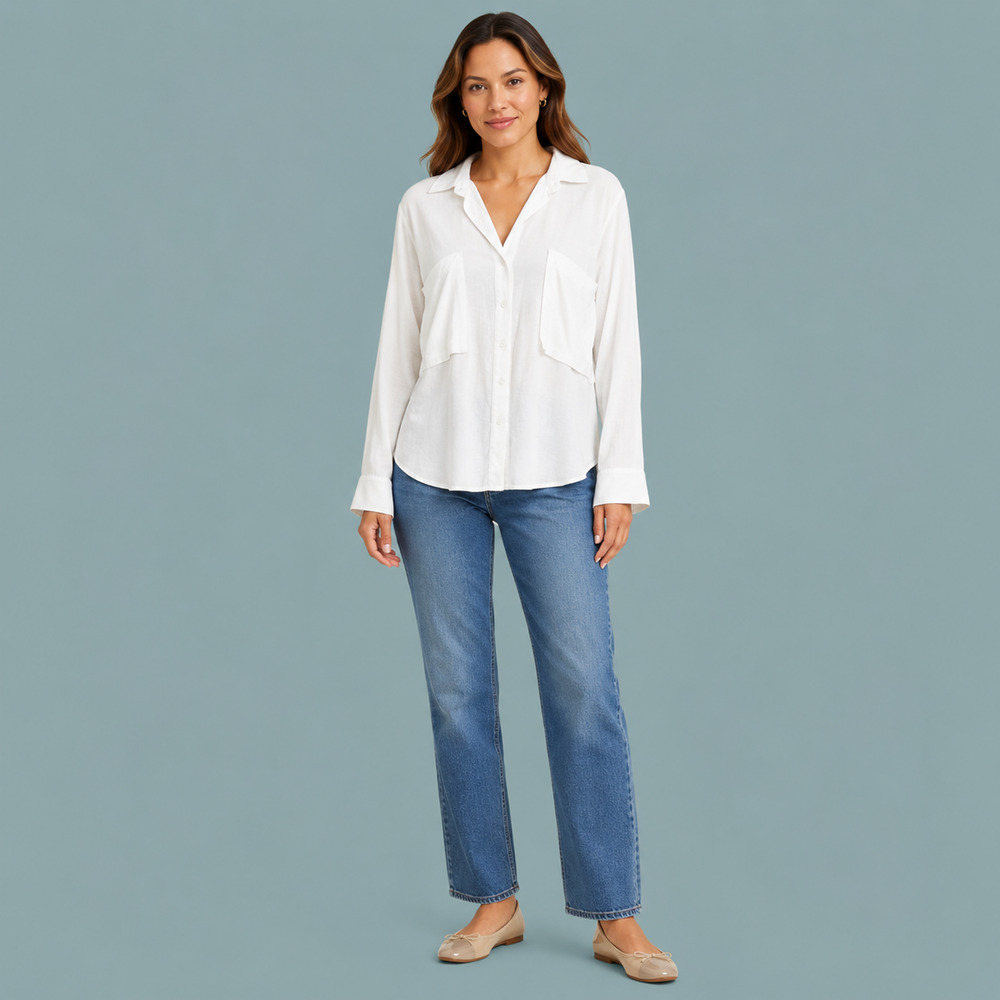 Theory Size Medium M Riduro R Sorena Slub White Button Pima Cotton Knit Top